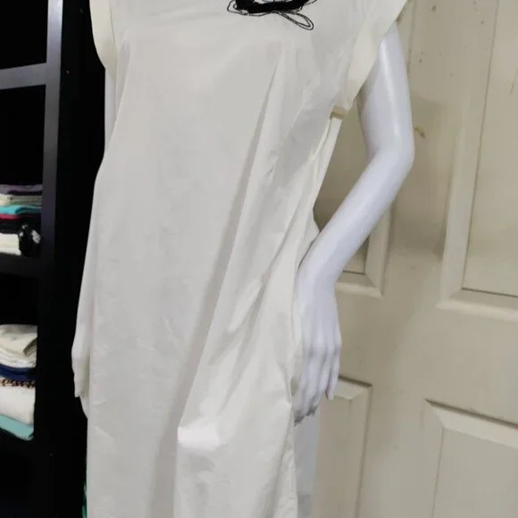 Peserico Womens White Embellished Artsey Lux Dress Size 42 M Made In Italy - Picture 6 of 16